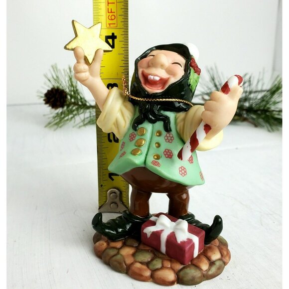 VTG Jolly Elf Figure Laughing Elves Collection Christmas Troll Star Candy Cane - Picture 8 of 8